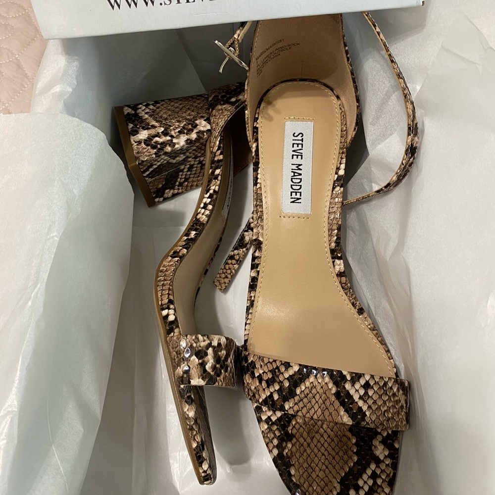 steve madden maris tan snake sandals - Picture 6 of 7